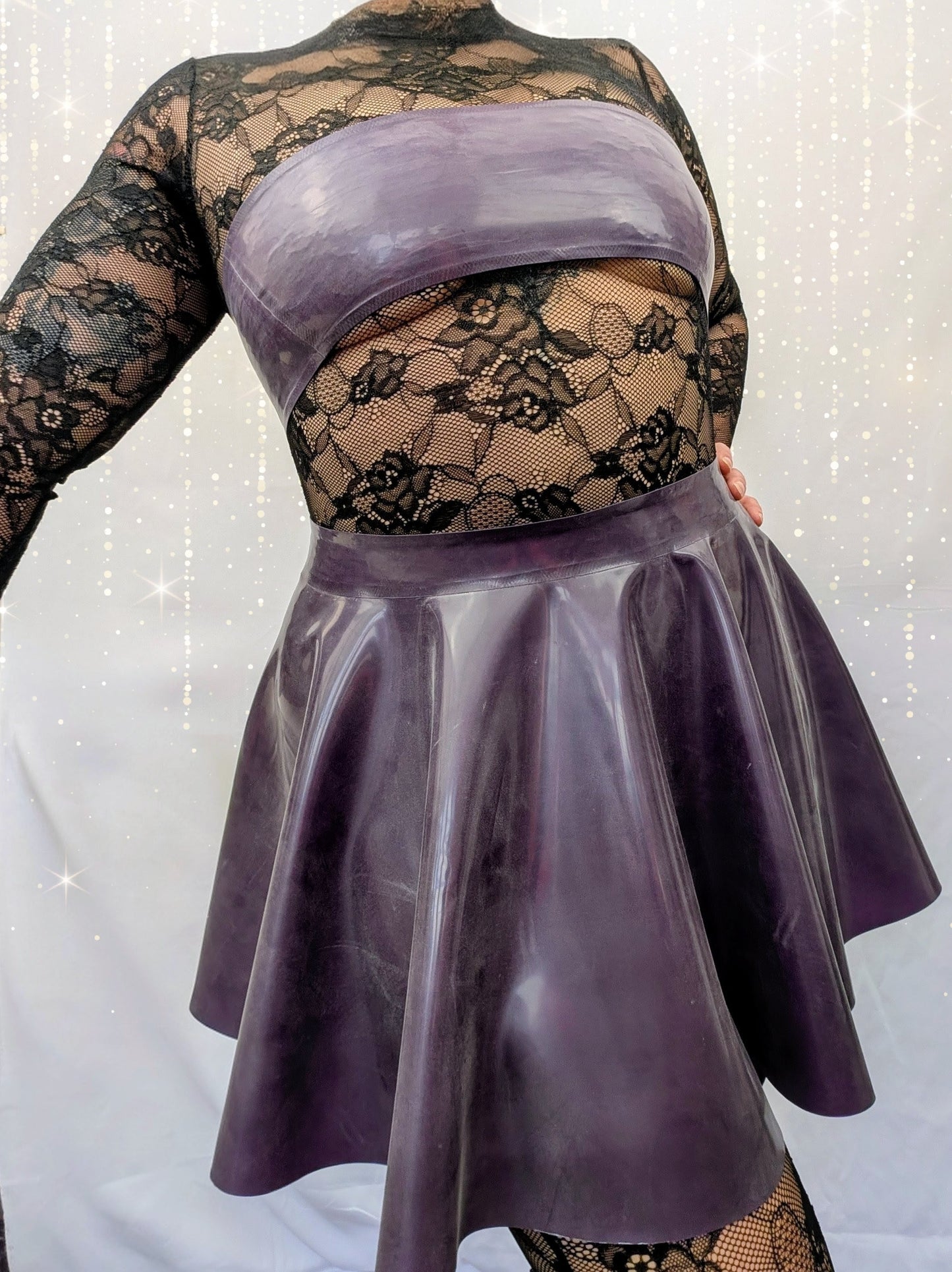 Latex Mini Skater Skirt