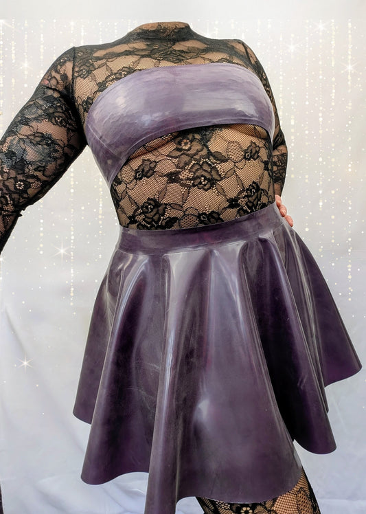 Latex Mini Skater Skirt